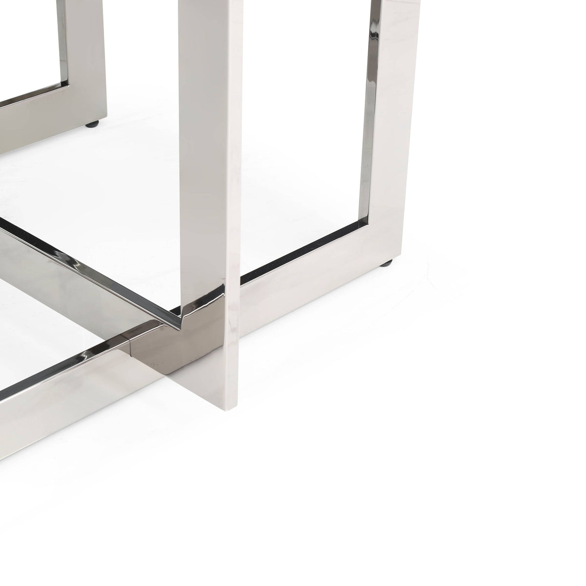 Keaton Square Glass and Stainless Steel Dining Table