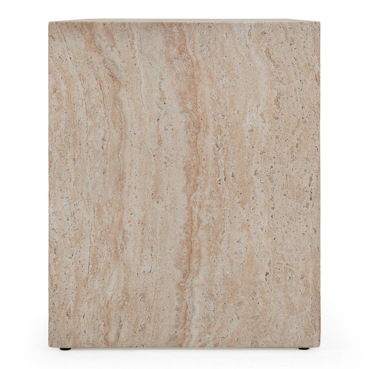 Kenya Modern Faux Travertine Concrete Nightstand