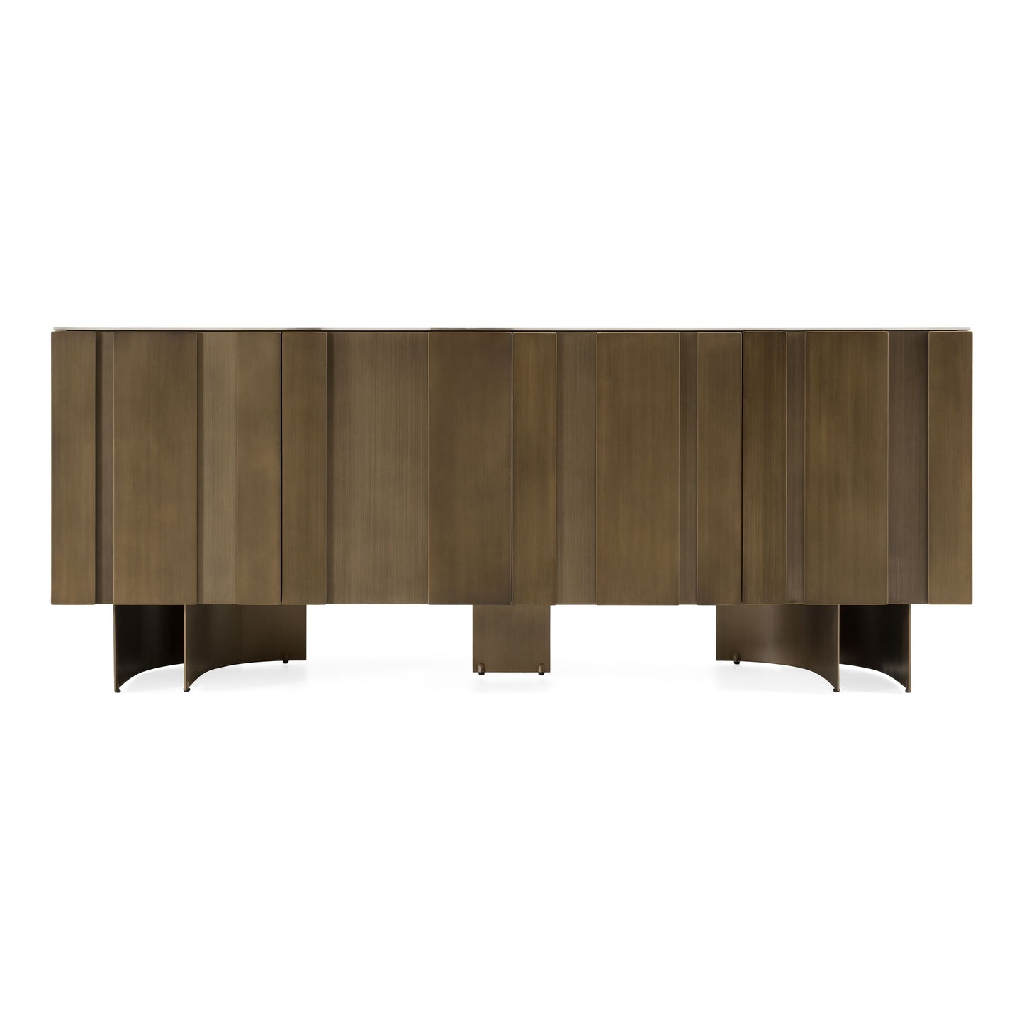 Kiefer Buffet – Faux Travertine Ceramic Top with Bronze Base