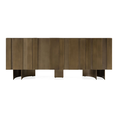 Kiefer Buffet – Faux Travertine Ceramic Top with Bronze Base