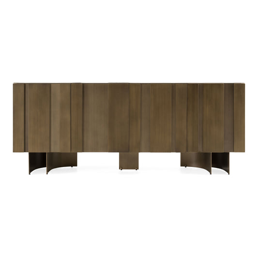 Kiefer Buffet – Faux Travertine Ceramic Top with Bronze Base