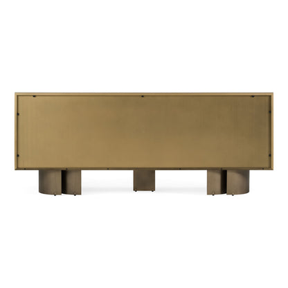 Kiefer Buffet – Faux Travertine Ceramic Top with Bronze Base