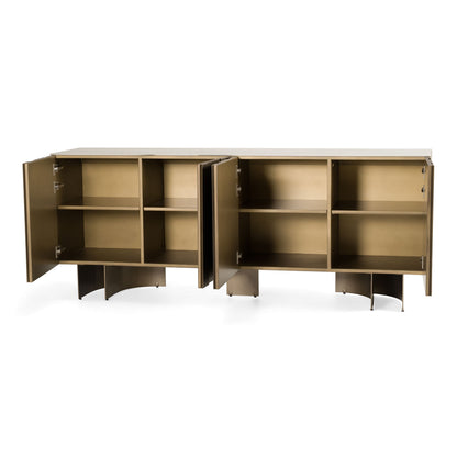Kiefer Buffet – Faux Travertine Ceramic Top with Bronze Base