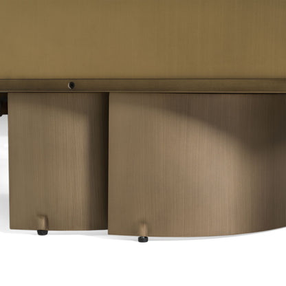 Kiefer Buffet – Faux Travertine Ceramic Top with Bronze Base