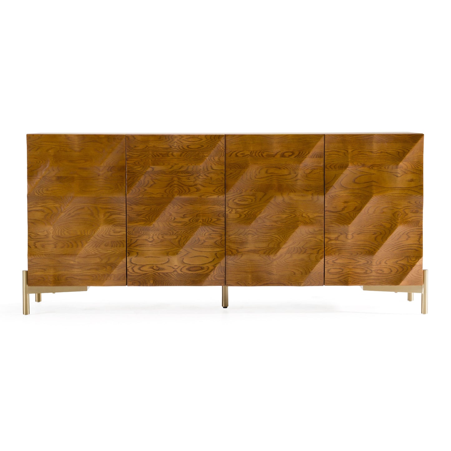 Killeen Gold and Walnut Four-Door Buffet