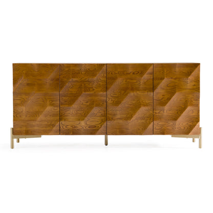 Killeen Gold and Walnut Four-Door Buffet