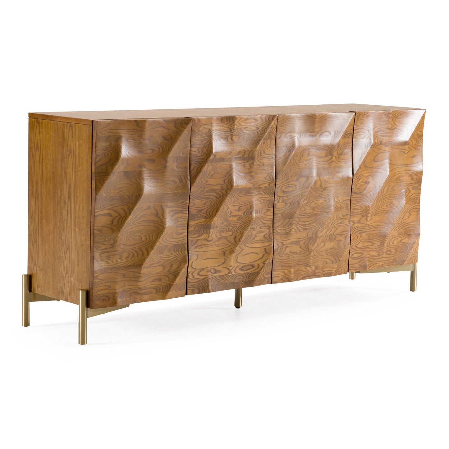 Killeen Gold and Walnut Four-Door Buffet