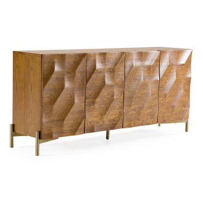 Killeen Gold and Walnut Four-Door Buffet