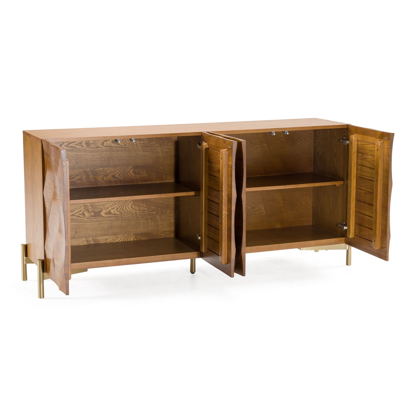Killeen Gold and Walnut Four-Door Buffet