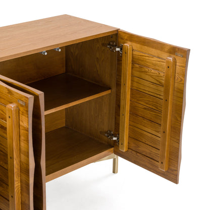 Killeen Gold and Walnut Four-Door Buffet