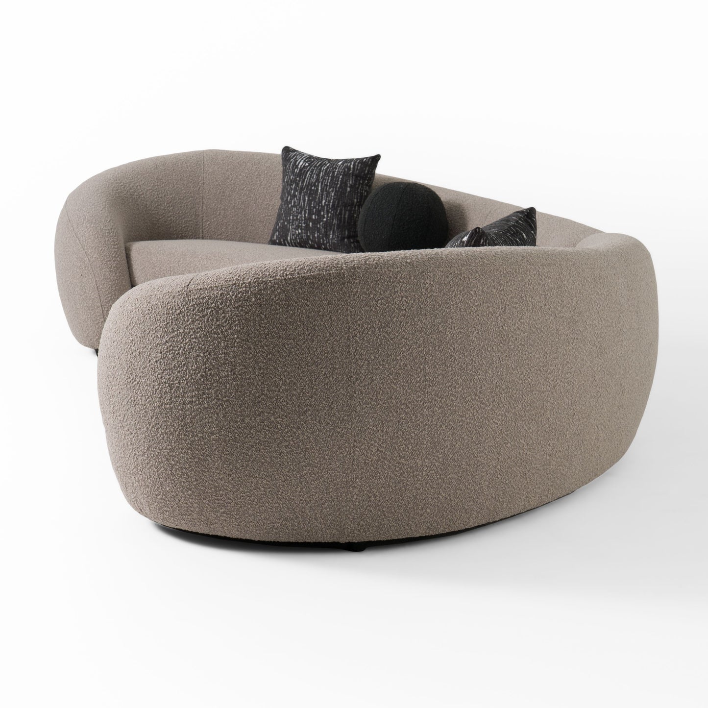 Modrest - Kilmer Modern Grey Curved Fabric Sectional Sofa