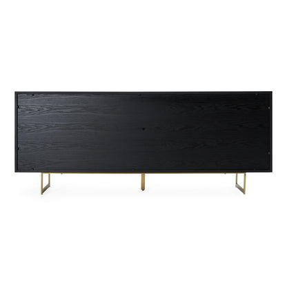 Kilson Black Oak and Champagne Gold 4-Door Storage Buffet