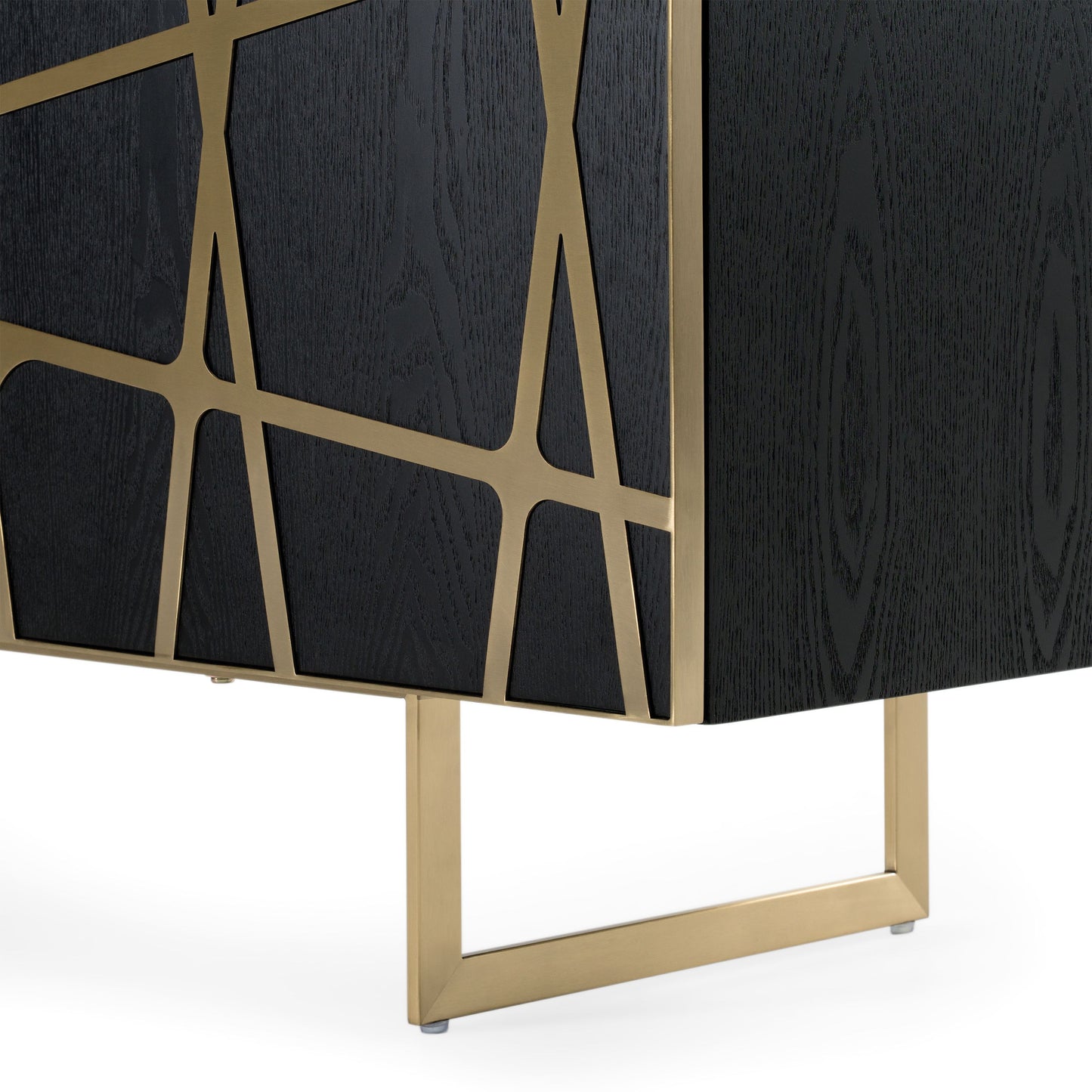Kilson Black Oak and Champagne Gold 4-Door Storage Buffet