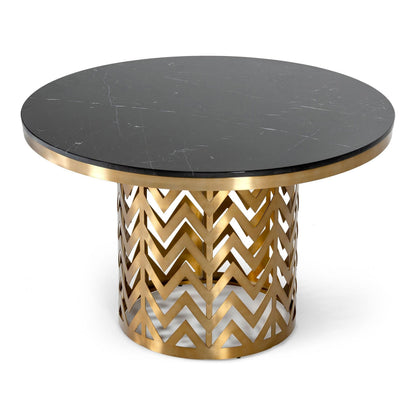 Kowal Glam Black Marble Dining Table
