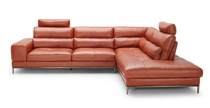 Divani Casa Kudos - Modern Cognac RAF Chaise Sectional Sofa