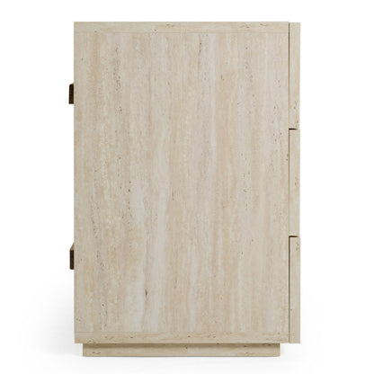 Lamod Italia Lago Modern Faux Travertine Dresser – Contemporary Bedroom Storage