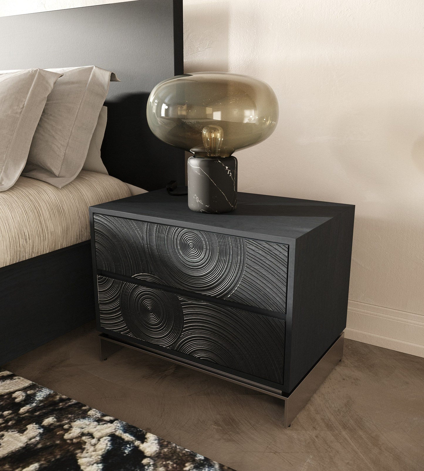 Lamod Cirque Modern 4-Piece Bedroom Set – Black Ash Finish