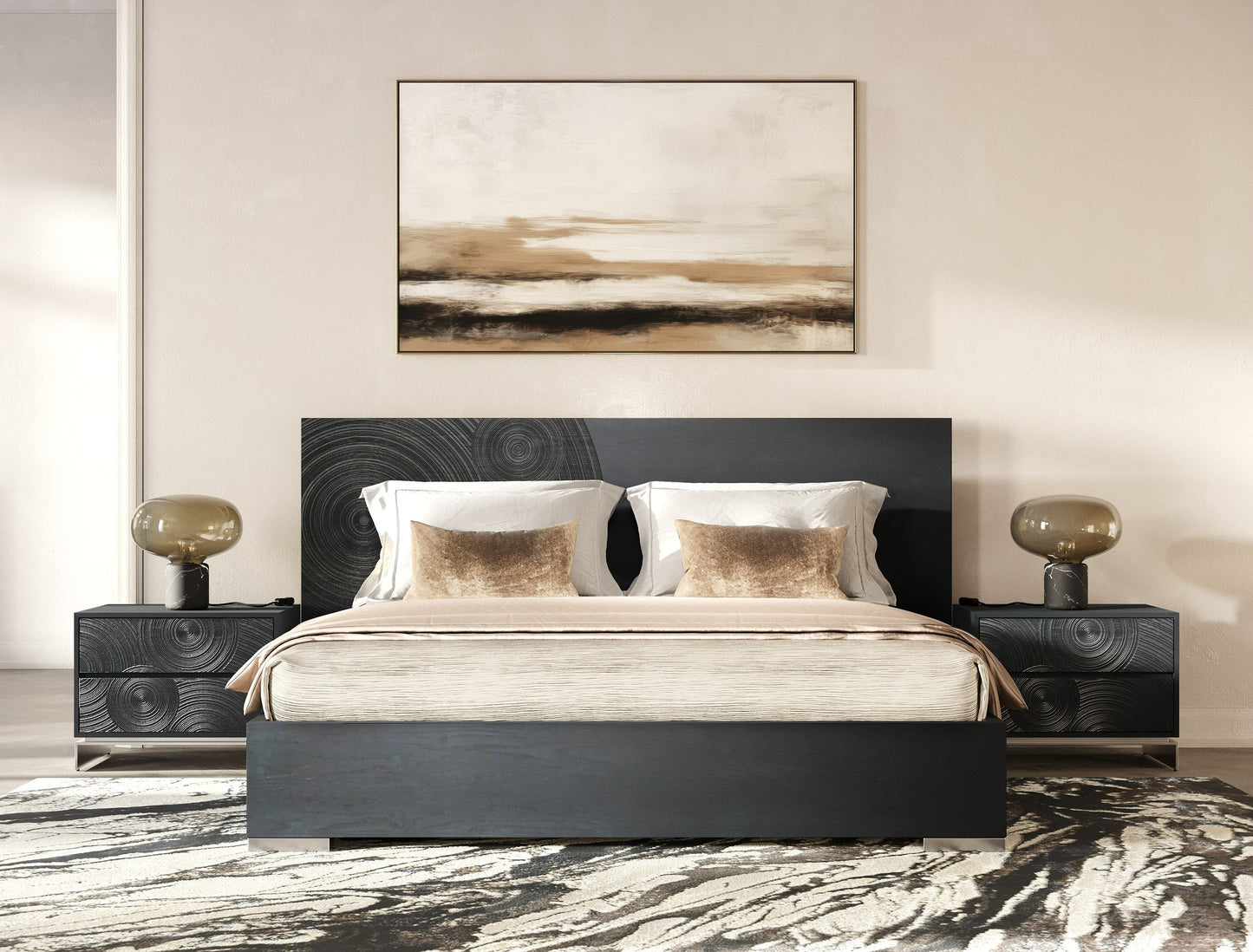 Lamod Cirque Modern 4-Piece Bedroom Set – Black Ash Finish