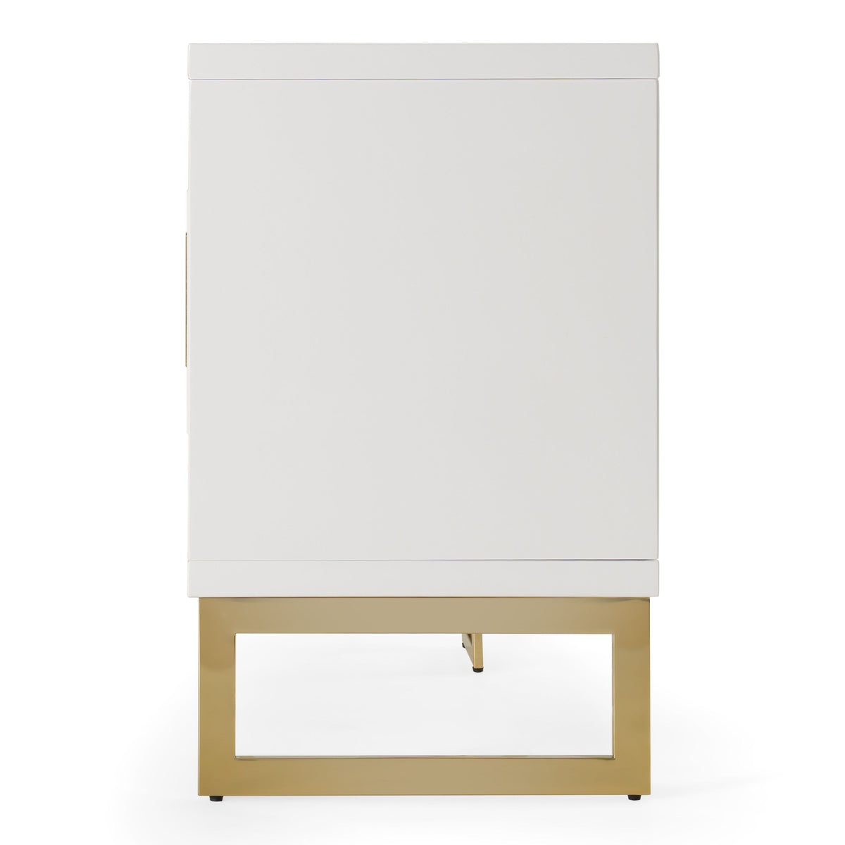 Leah White High Gloss and Champagne Gold 4-Door Buffet