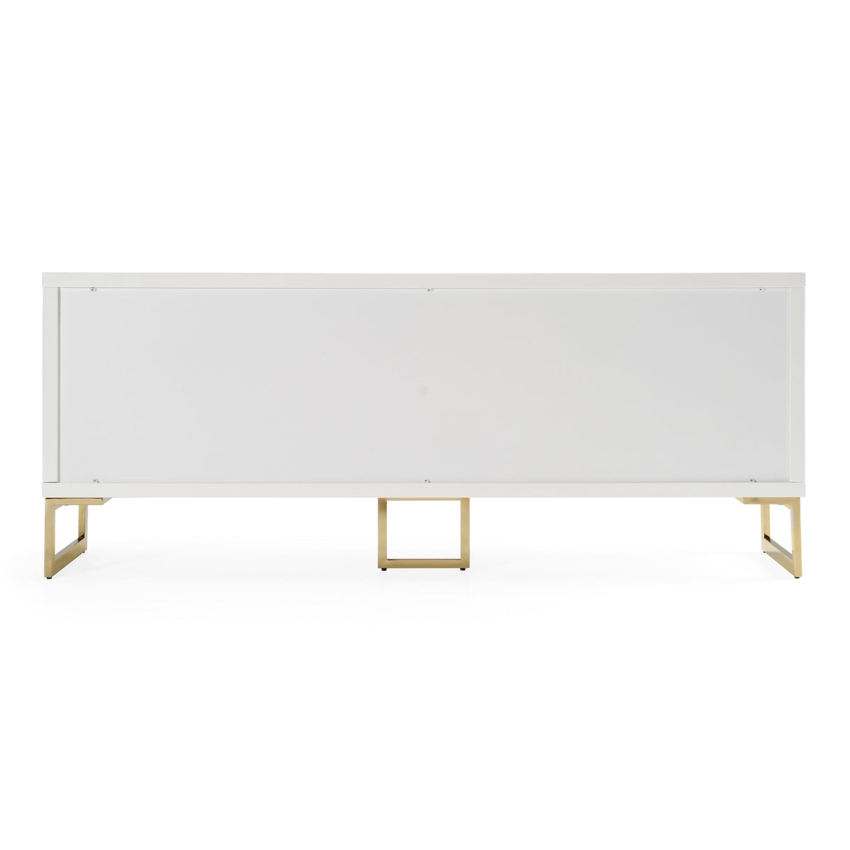 Leah White High Gloss and Champagne Gold 4-Door Buffet