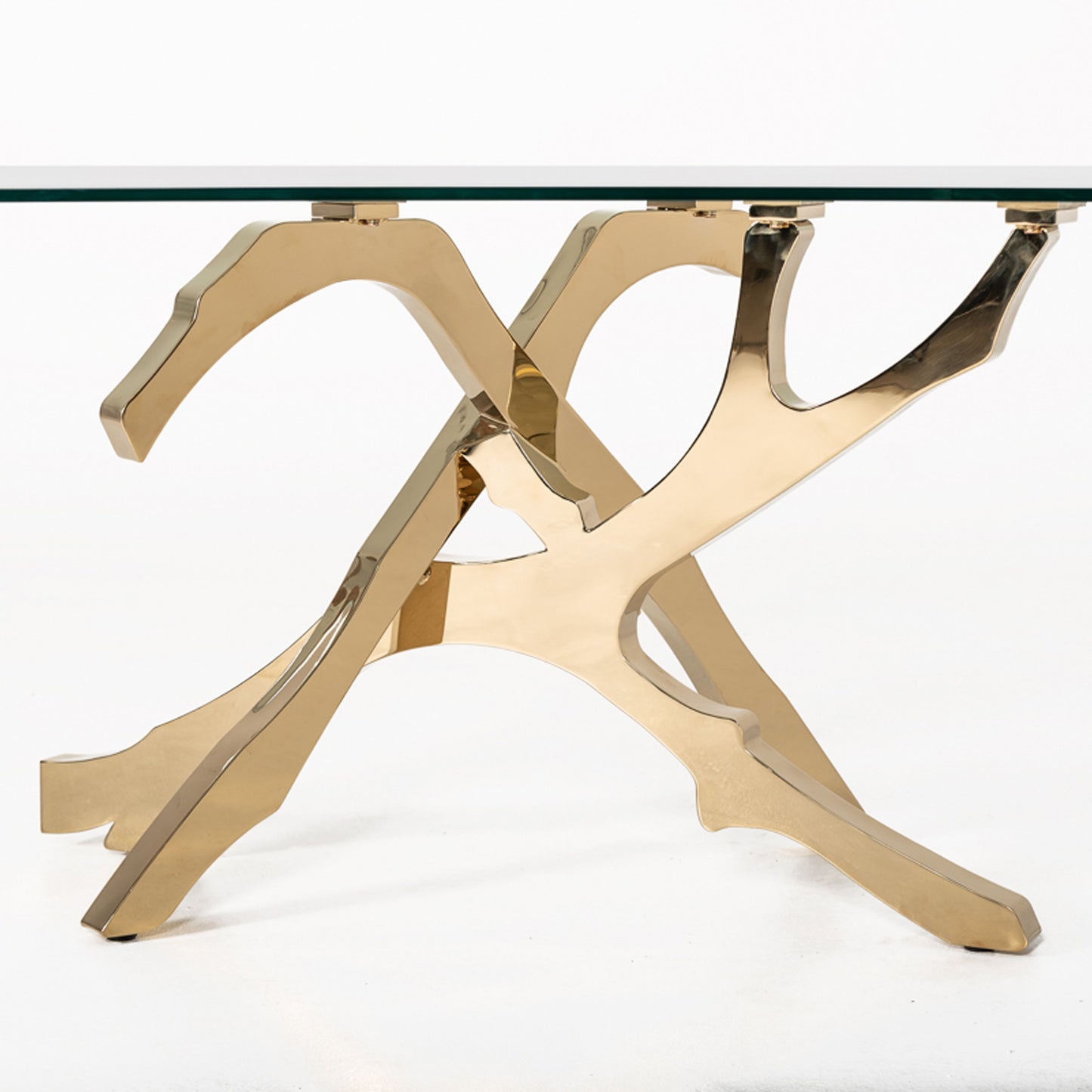 Legend Glass and Gold Dining Table