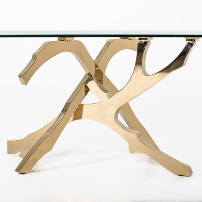 Legend Glass and Gold Dining Table