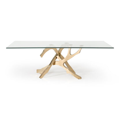 Legend Glass and Gold Dining Table