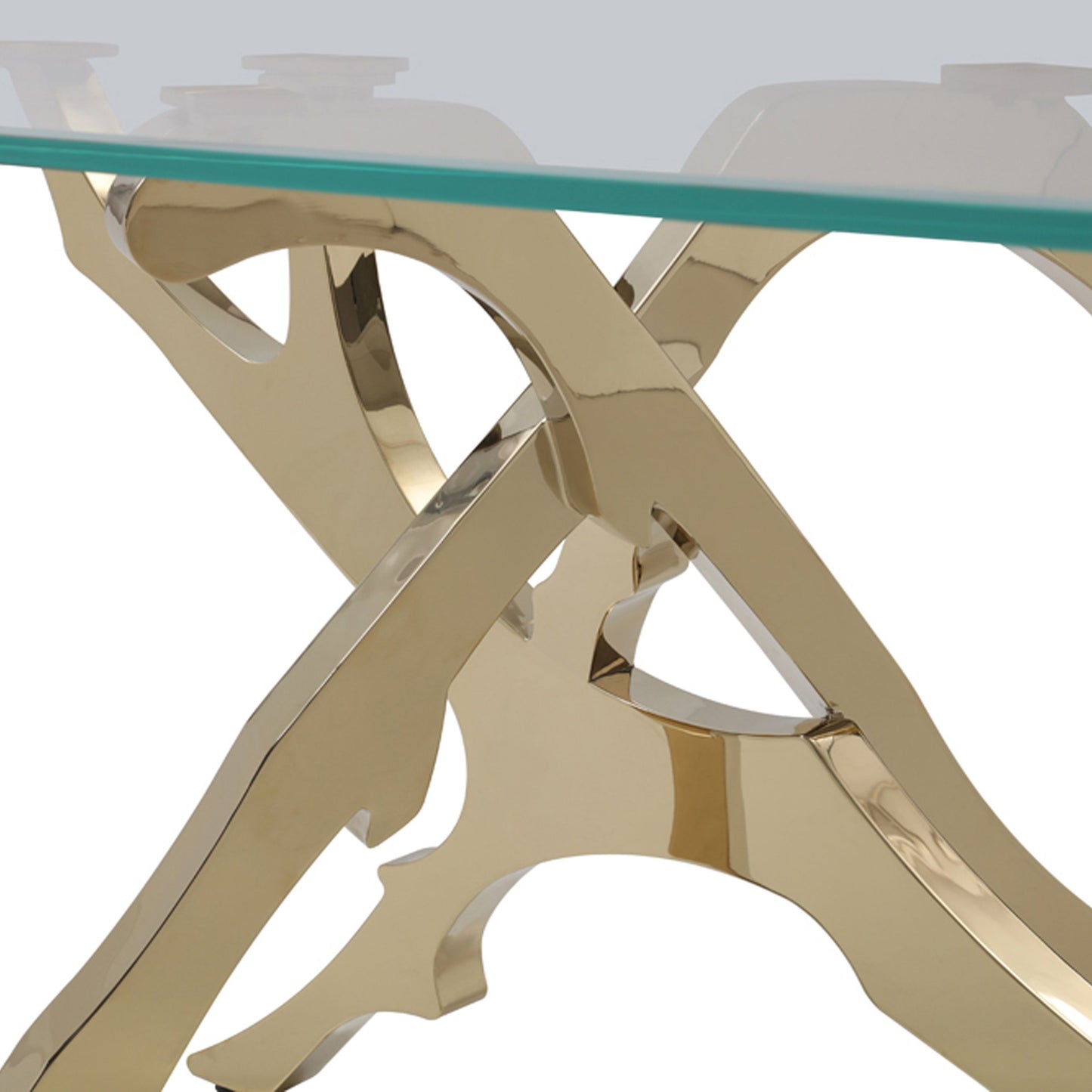 Legend Glass and Gold Dining Table