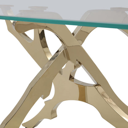 Legend Glass and Gold Dining Table