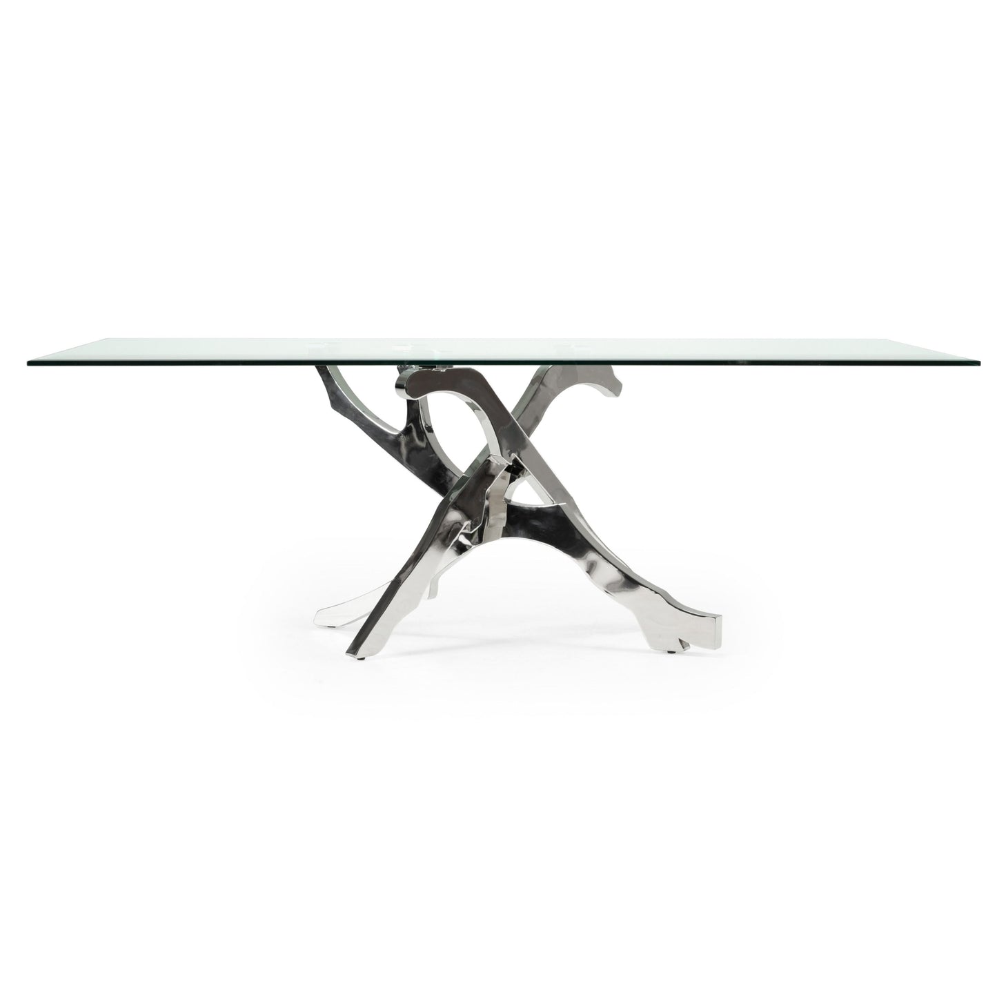 Legend Glass and Stainless Steel Dining Table