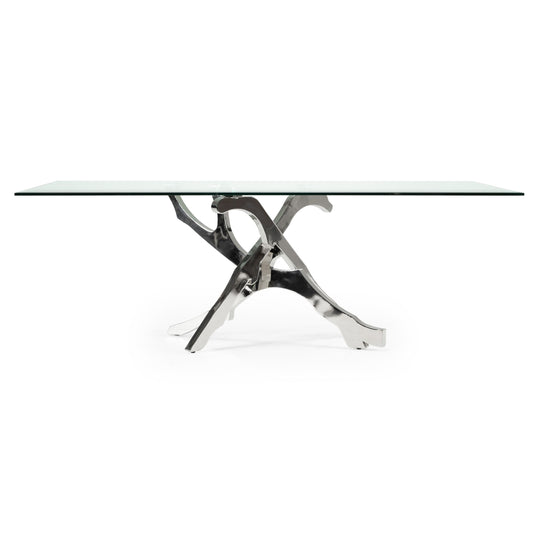 Legend Glass and Stainless Steel Dining Table