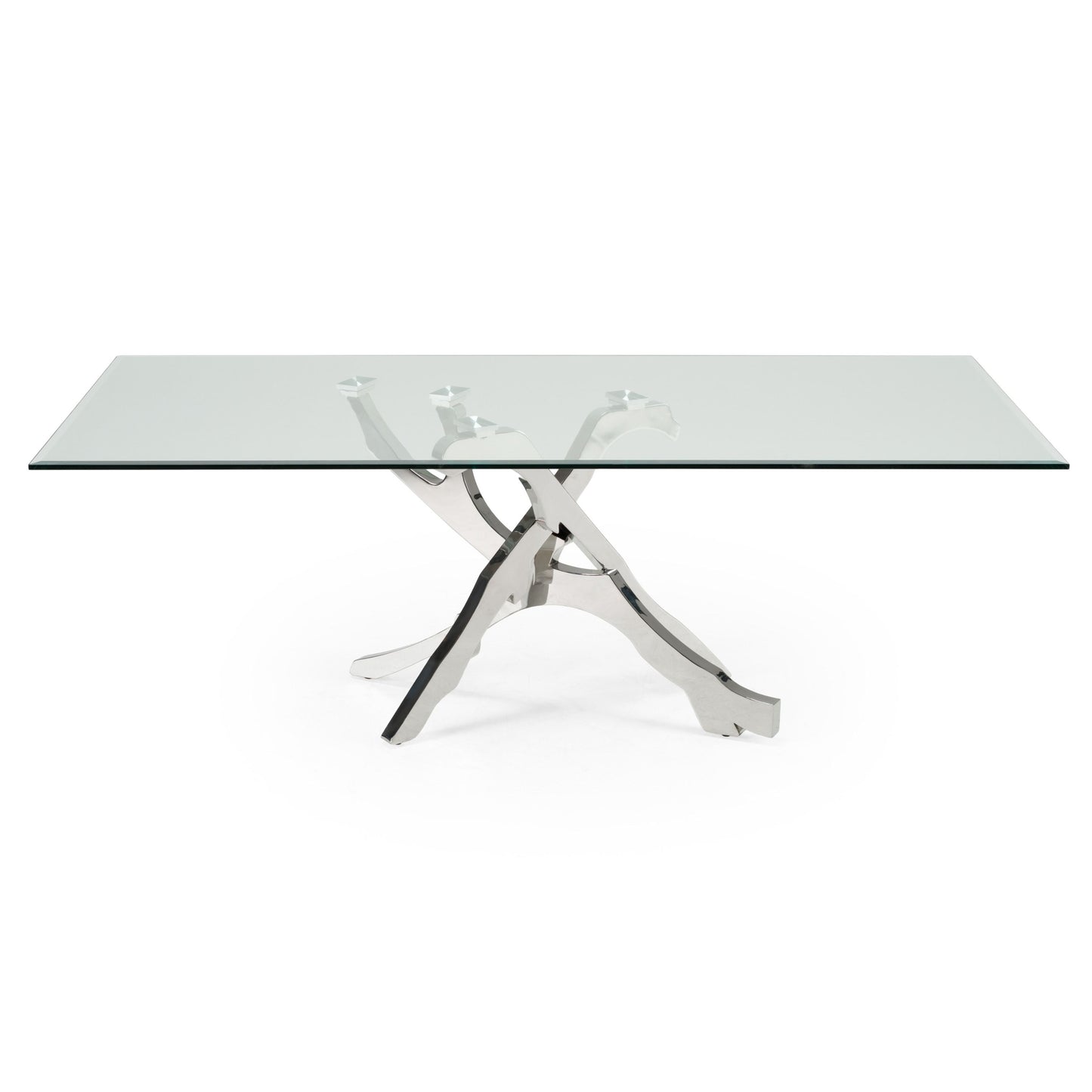 Legend Glass and Stainless Steel Dining Table