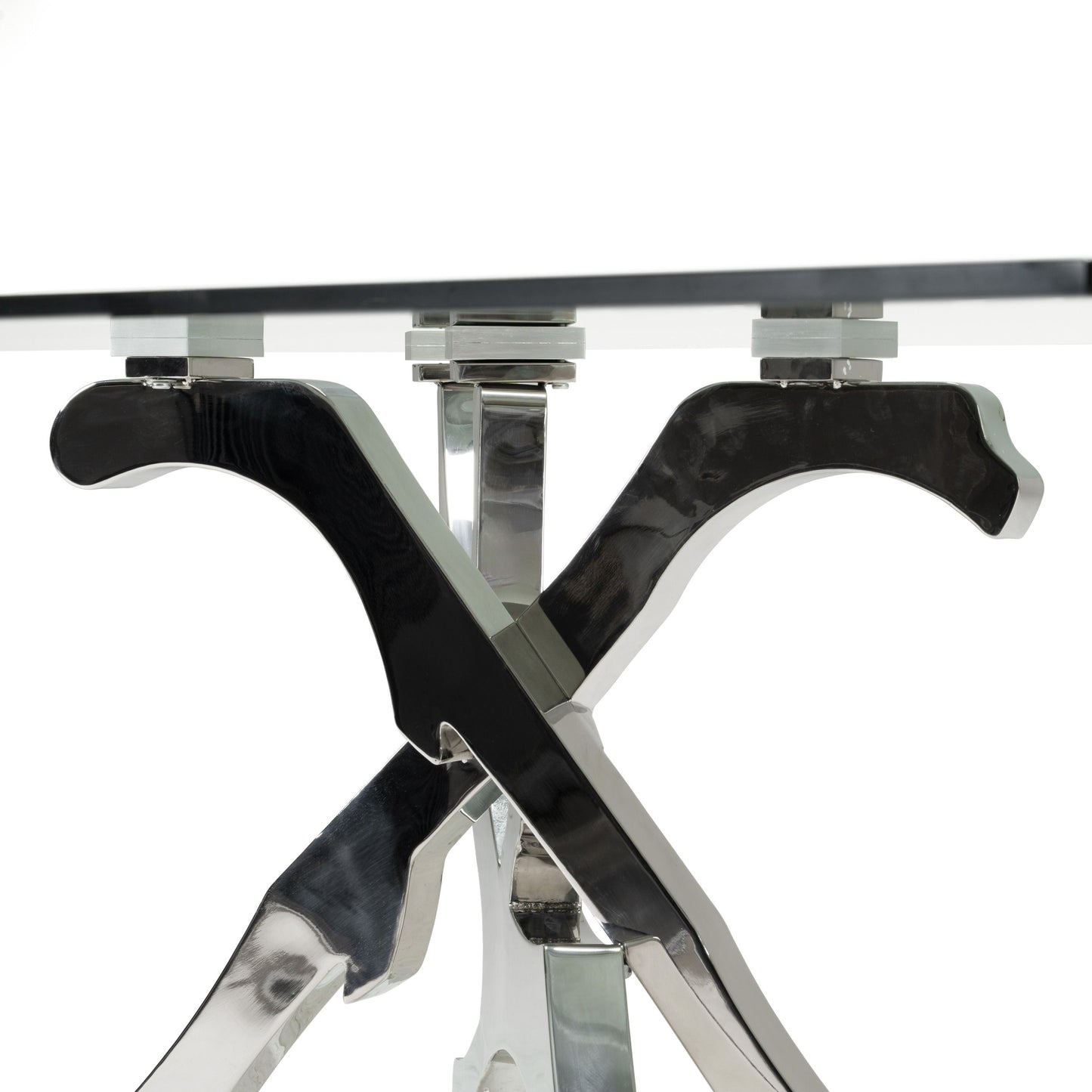 Legend Glass and Stainless Steel Dining Table