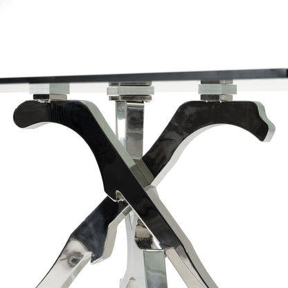 Legend Glass and Stainless Steel Dining Table