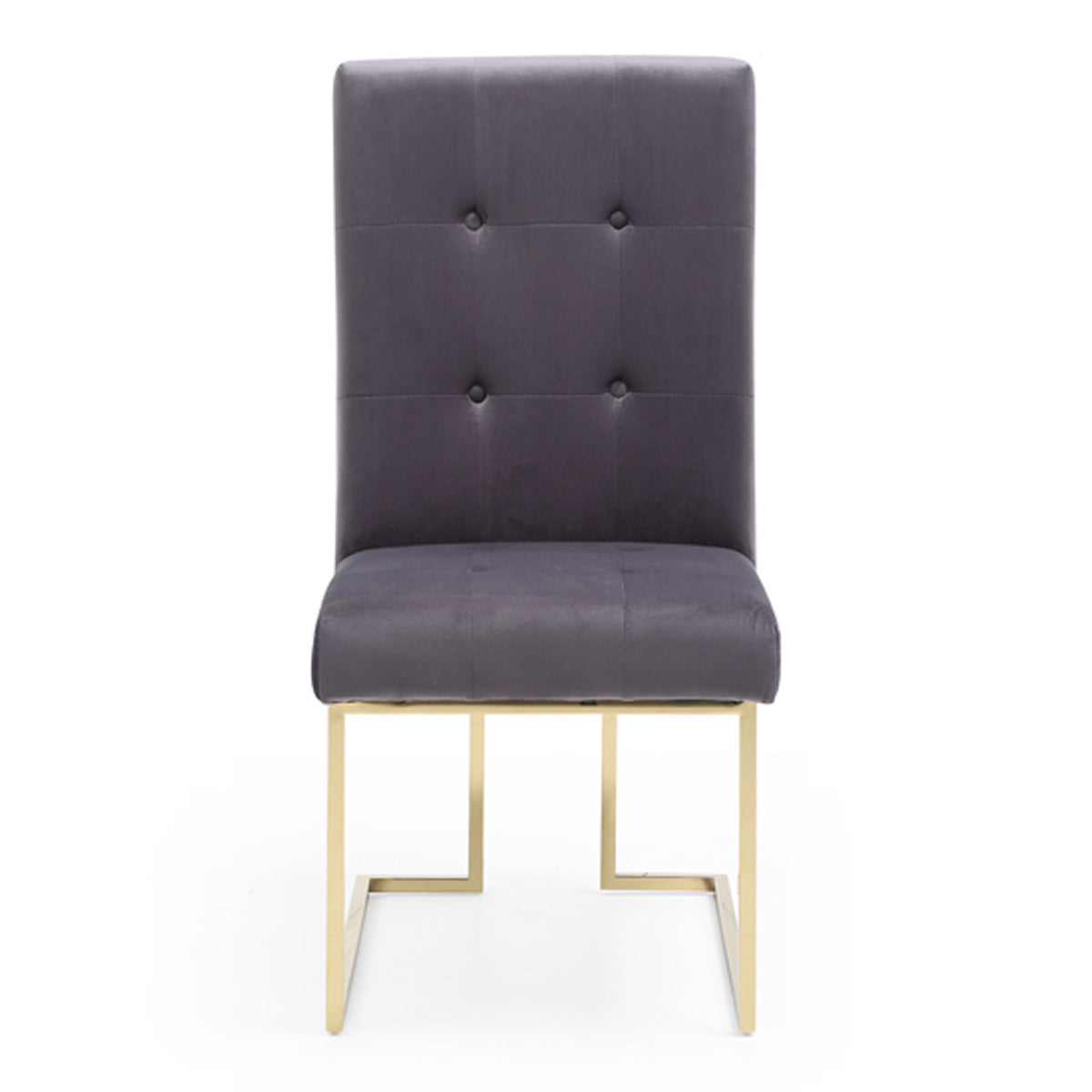 Legend Grey Fabric and Gold Dining Chair Set of 2
