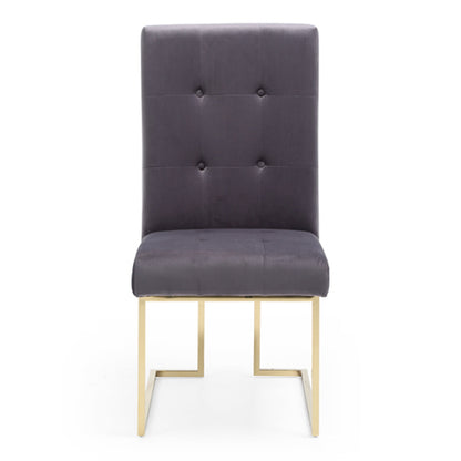 Legend Grey Fabric and Gold Dining Chair Set of 2