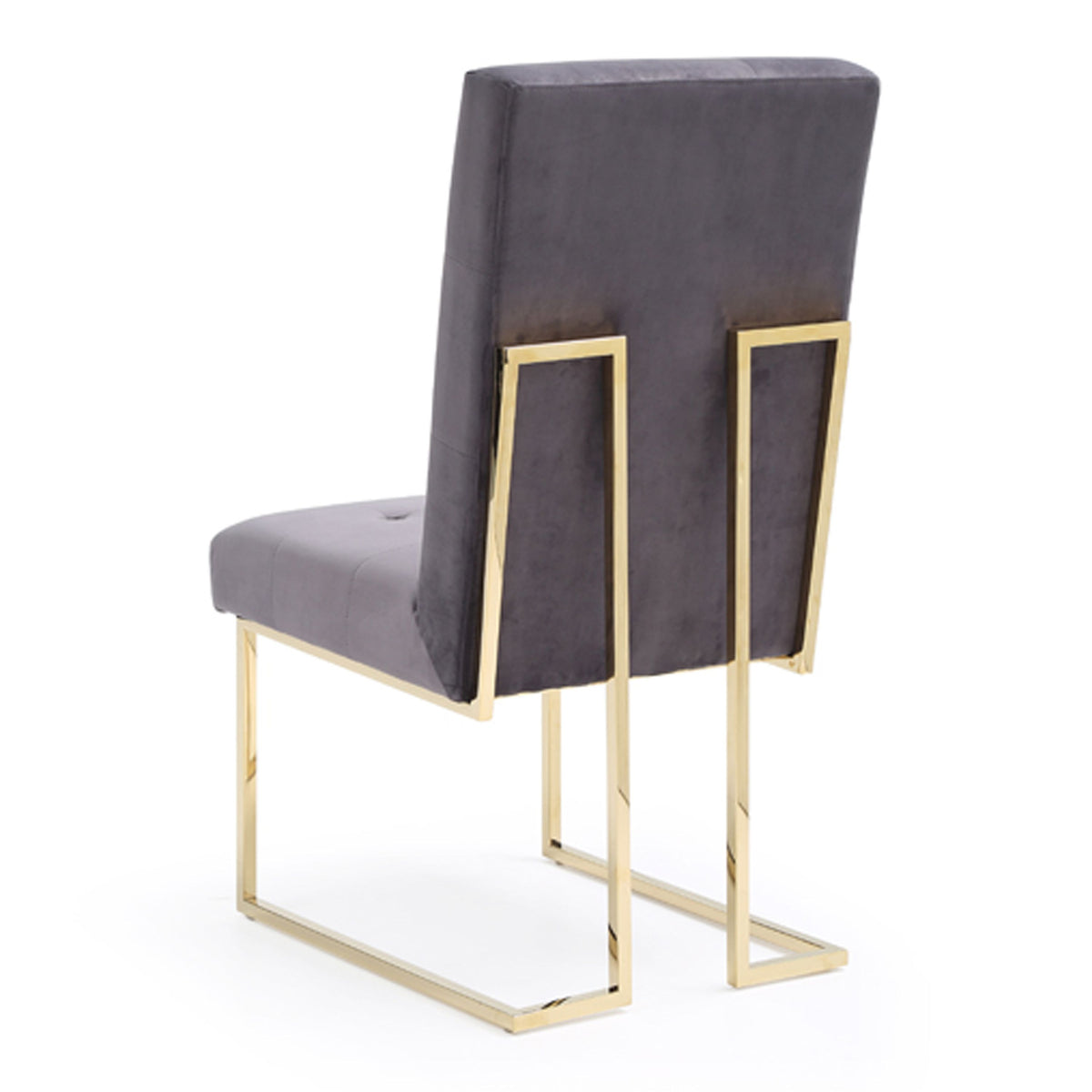 Legend Grey Fabric and Gold Dining Chair Set of 2