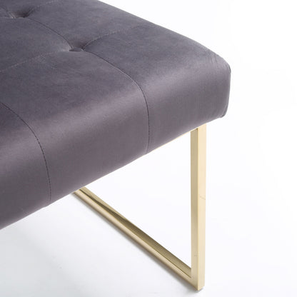 Legend Grey Fabric and Gold Dining Chair Set of 2