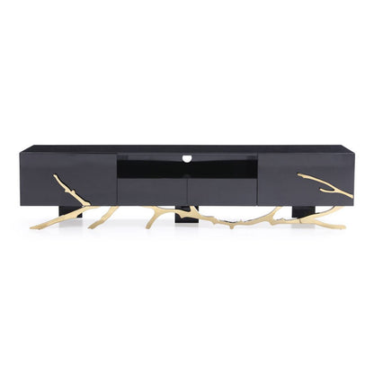 Legend Black and Champagne Gold TV Stand