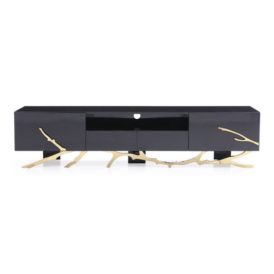 Legend Black and Champagne Gold TV Stand