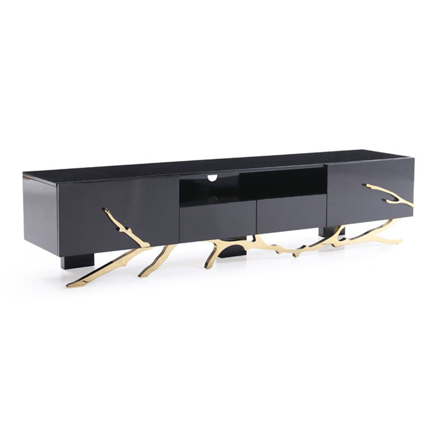 Legend Black and Champagne Gold TV Stand