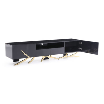 Legend Black and Champagne Gold TV Stand