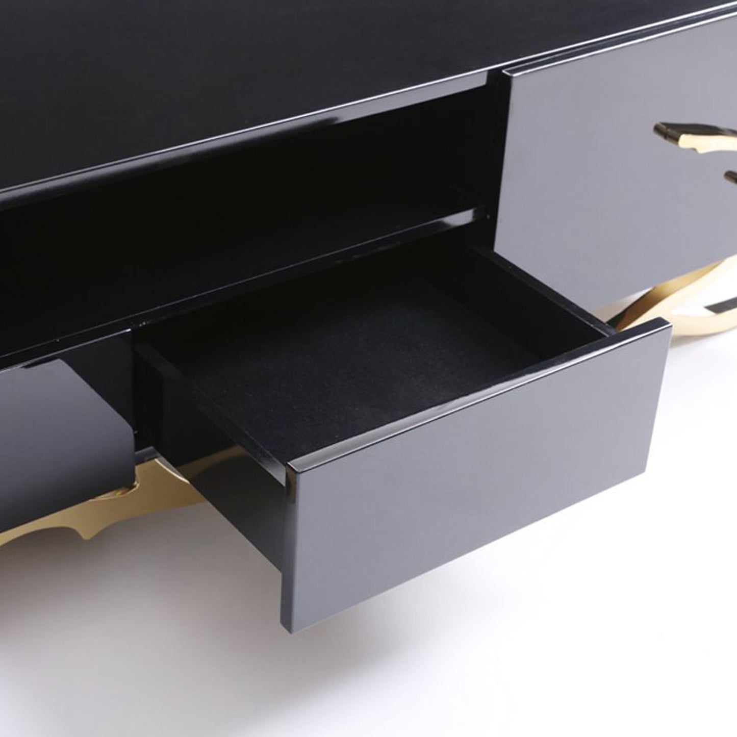 Legend Black and Champagne Gold TV Stand