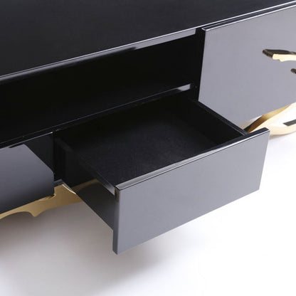 Legend Black and Champagne Gold TV Stand