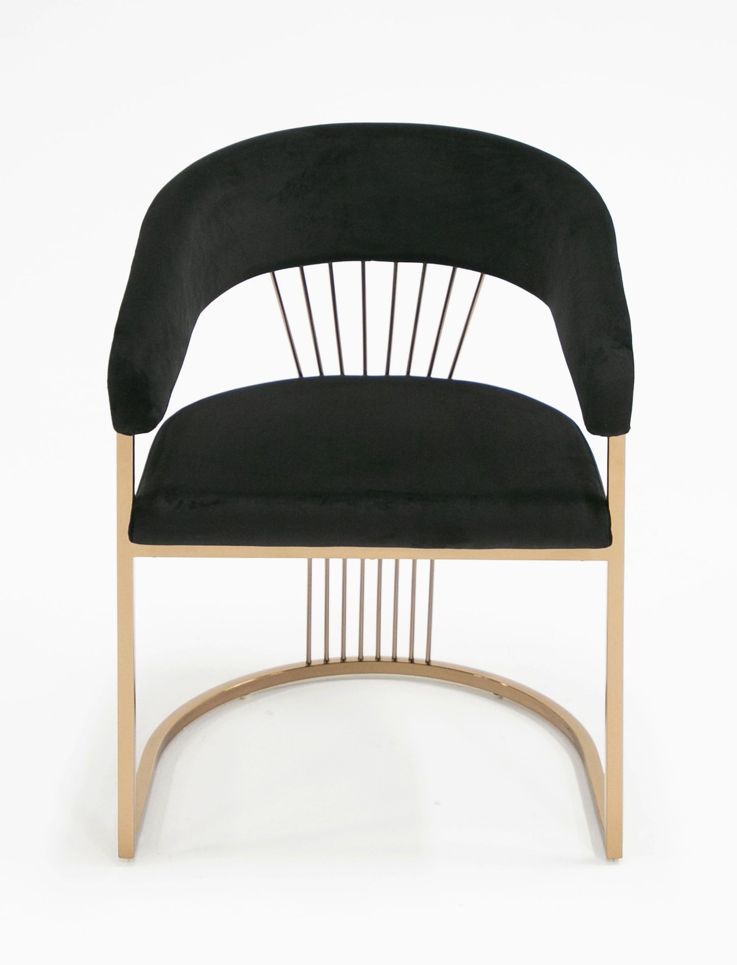 Modrest Linda - Modern Black Velvet and Rosegold Dining Chair
