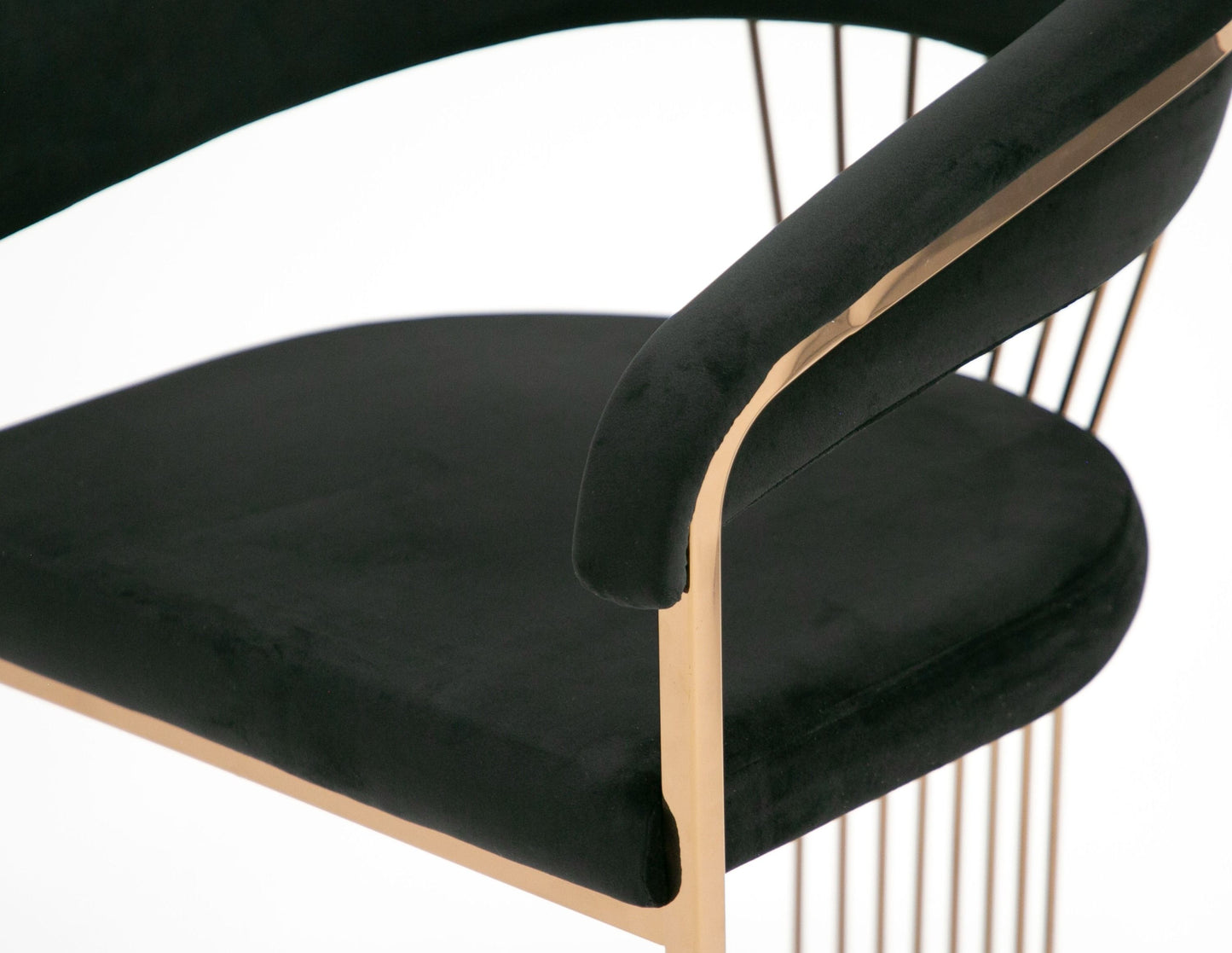 Modrest Linda - Modern Black Velvet and Rosegold Dining Chair
