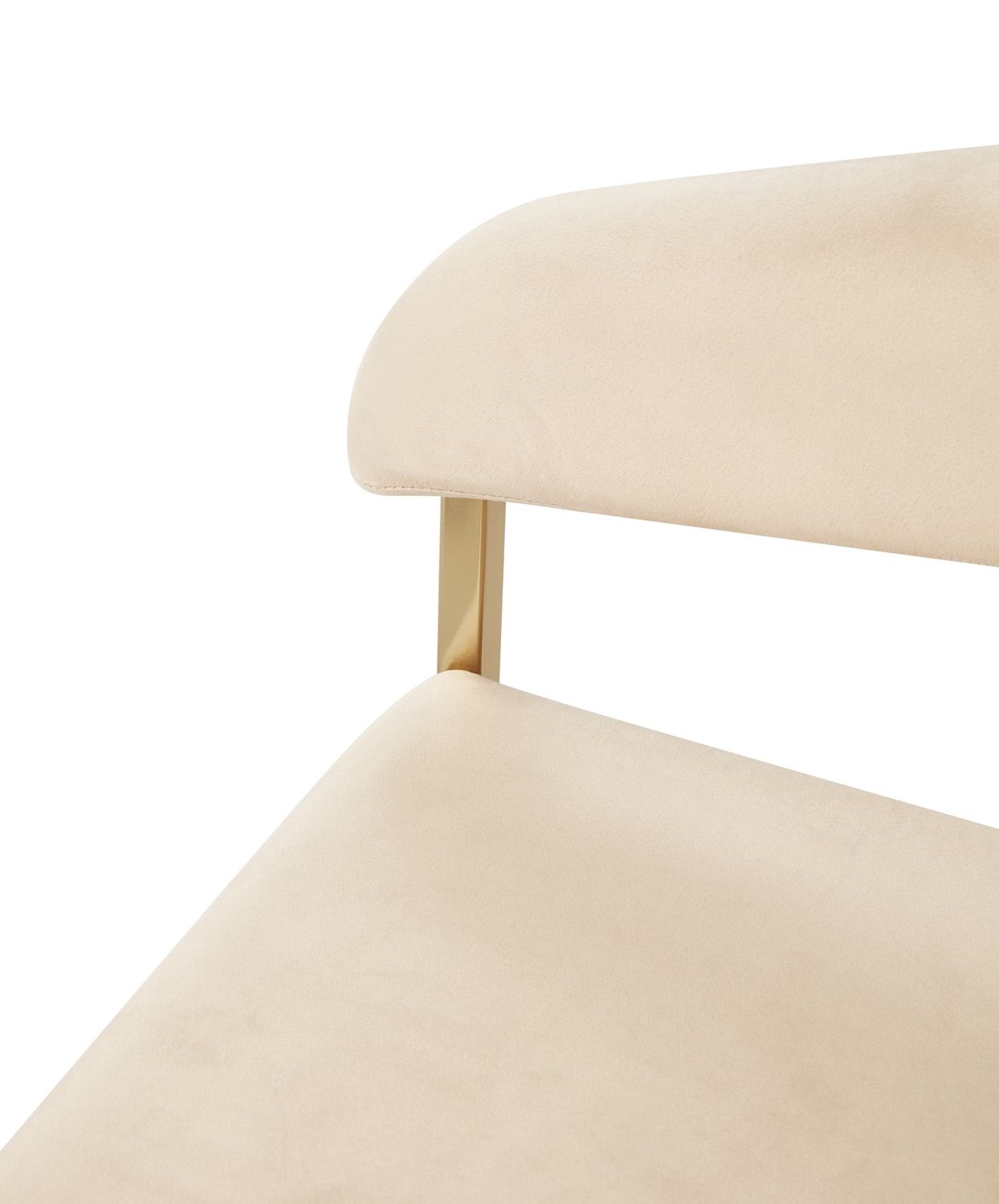 Modrest Linda - Modern Beige Velvet and Gold Dining Chair