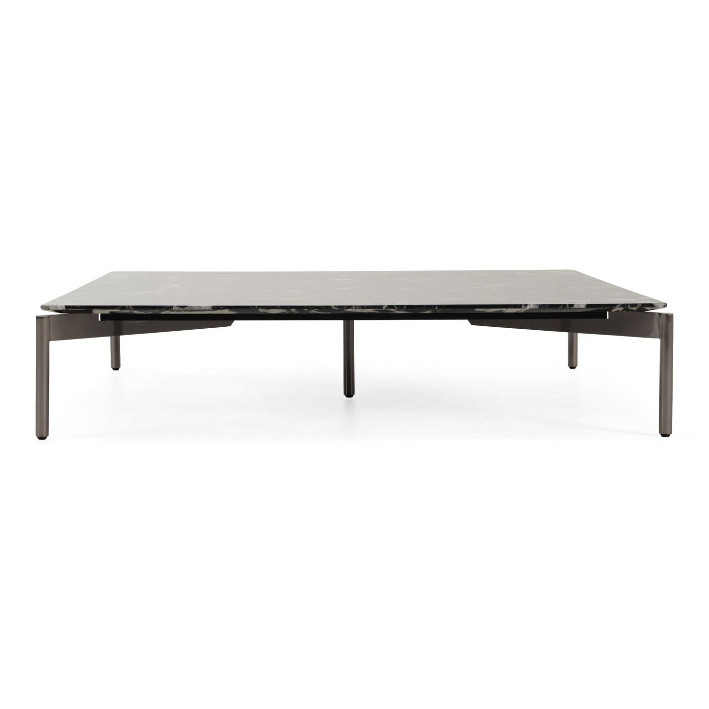 Lothal Modern Black Faux Marble Square Coffee Table