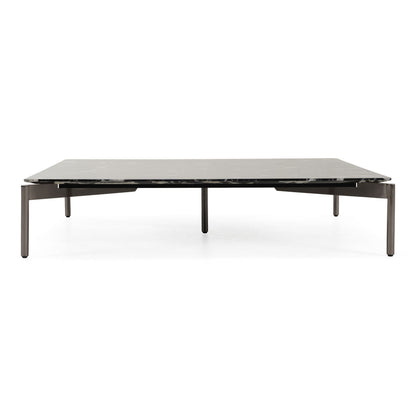 Lothal Modern Black Faux Marble Square Coffee Table