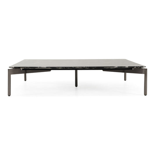 Lothal Modern Black Faux Marble Square Coffee Table